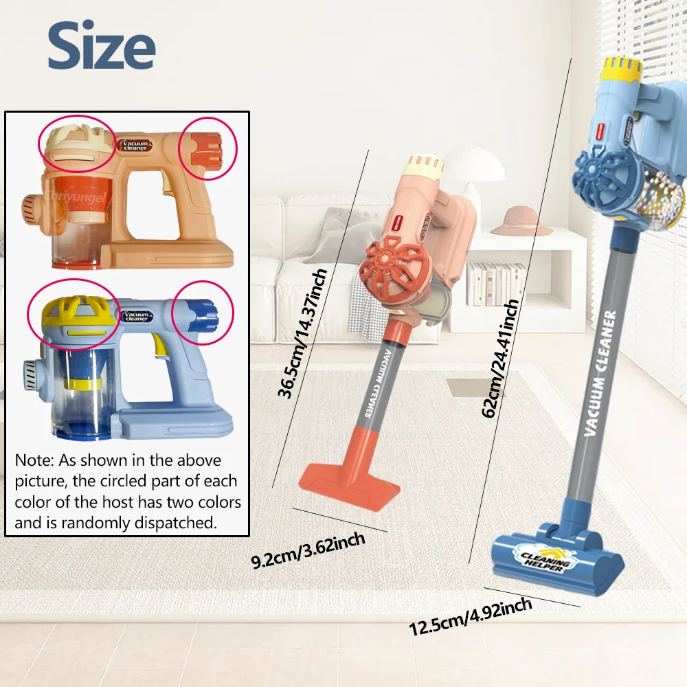 Kinder-Staubsauger-Spielzeug, realistisches Rollenspiel, Reinigungsspielzeug, pädagogische Housekeeping, Lerngeschenke für Kleinkinder, Jungen und Mädchen – Detail 11