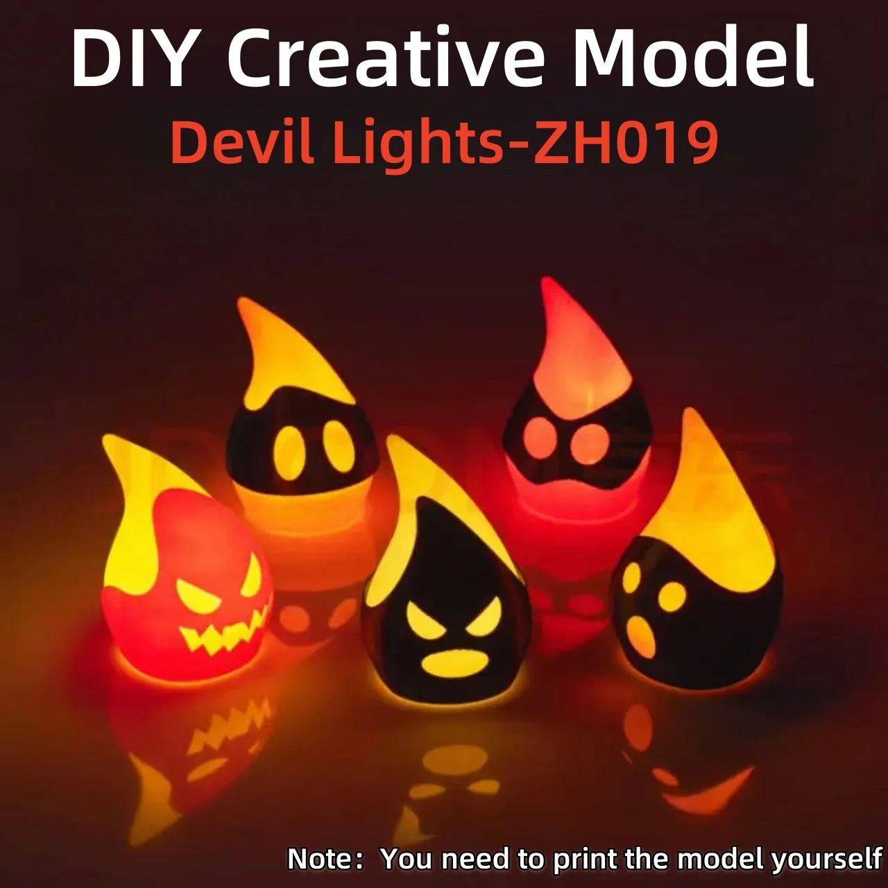 Bambu Lab 3D printing DIY Halloween Pumpkin Led Lamp Lantern Decoration Jack-o Lantern Ghost Face Pumpkin Light Gifts