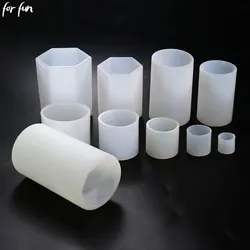 Per divertimento cilindro esagonale stampo in Silicone stampo in resina epossidica fai da te stampo per candele aromaterapia candela stampi in cera stampo in gesso di argilla