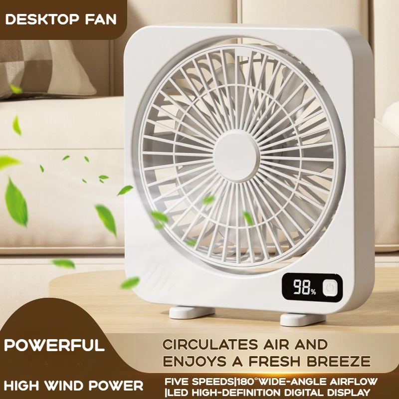 

Новый настольный вентилятор с зарядкой через USB и цифровым дисплеем — портативный мини-портативный для домашнего офиса на открытом воздухе и путешествий