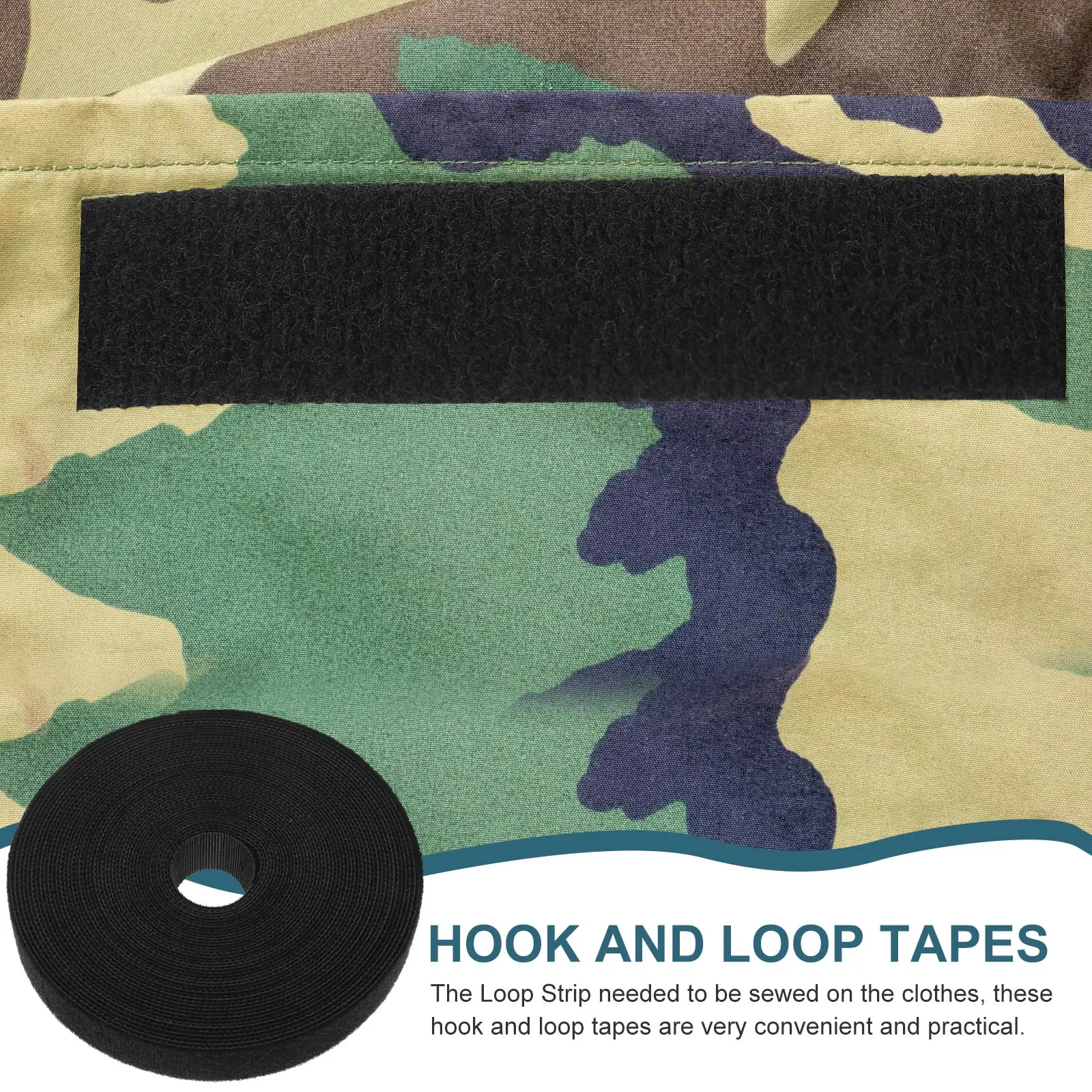 

Heavy Duty Tie Strips Strong Adhesive Black Organizing Loop Hook Tape Wire Organizer Hook Loop Tape Practical Sewing Tool