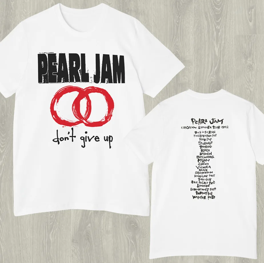 Pearll Jamm Don’t Givee Upp European Summerr Tour 1992 tshirt