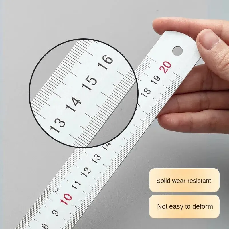 M&G Stationery 20cm Aluminum Alloy Ruler Measuring Drawing Scale Ruler Two-way Scale Office Supplies School Stationery