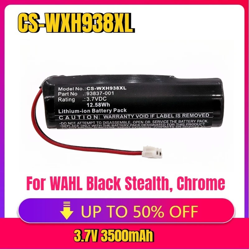 

3400mAh 93837-001 Battery for WAHL Black Stealth, Chrome,Cordless Magic Clip,Senior Cordless,Sterling 4,Super Taper Cordless