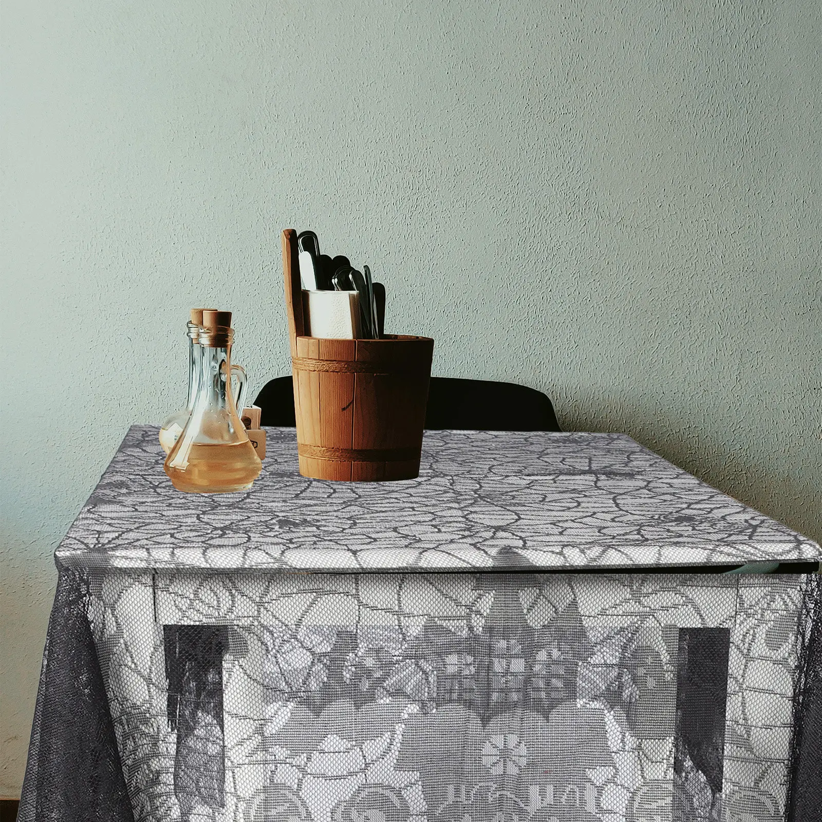 Halloween Table Runner Premium Lace Texture Festive Atmosphere Enhancer for Dinner Table Party Banquet Holiday Home Decoration