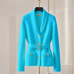 Autumn Winter Women Knitted Sweater 2026 New Autumn Winter Solid Long-Sleeved Slim Knitwear Fashion Ladies Tops Short Jacket