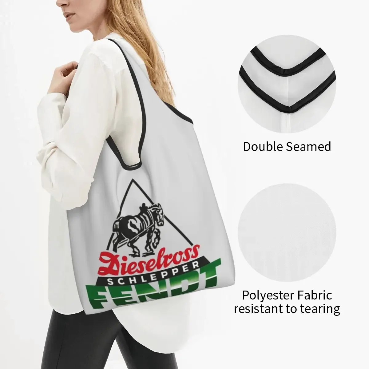 حقائب تسوق محمولة للجرارات الألمانية Fendt ذات سعة كبيرة وحقيبة تسوق وحقيبة يد وحقيبة كتف