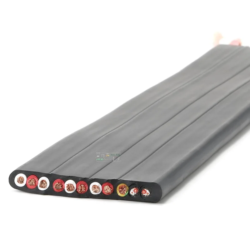 Material de núcleo sólido resistente ao desgaste sólido cabo de controle dmx512 cabo plano composto multi-core 2.5mm2 cabo de alimentação teatro