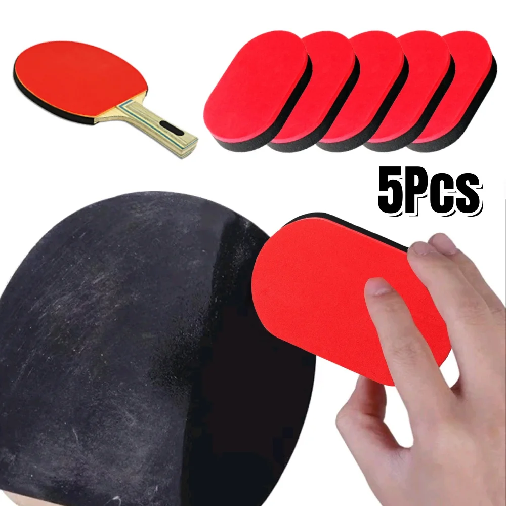 

5pcs Table Tennis Rubber Bat Clean Sponge Eraser Table Tennis Racket Care Cleaning Brush Durable Soft Cover Care Wash Sponge Pad