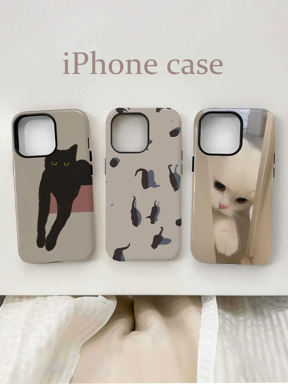 

iPhone case naughty cat for iPad16Pro max 15Pro 15plus iPhone15 14Pro max Silicone Soft and pc 2in1 iPhone15 cover