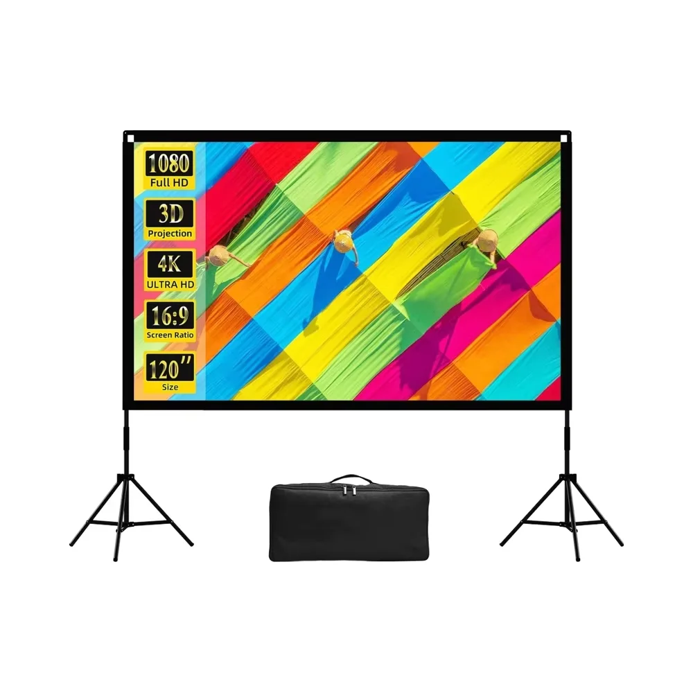 

2025 hot sale 120-Inch Portable 4K HD Projection Screen 16:9 Foldable Indoor/Outdoor Rear Front Wrinkle-Free Movie Screen Carry