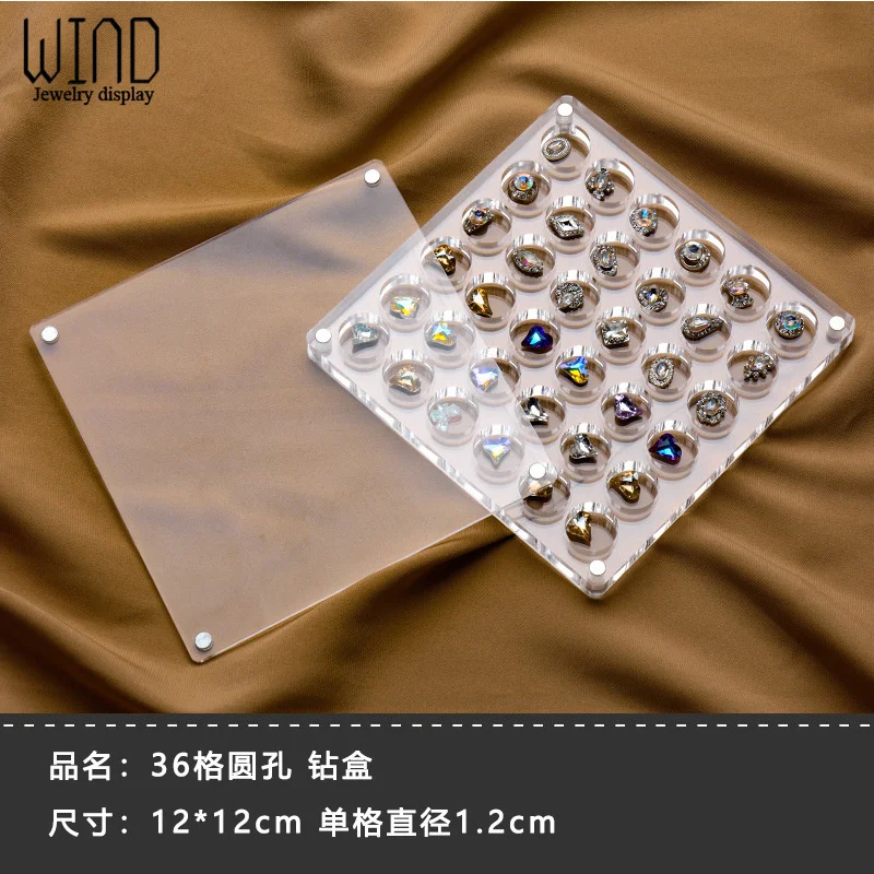Acrylic Nail Art Crystal Diamond Stone Storage Box