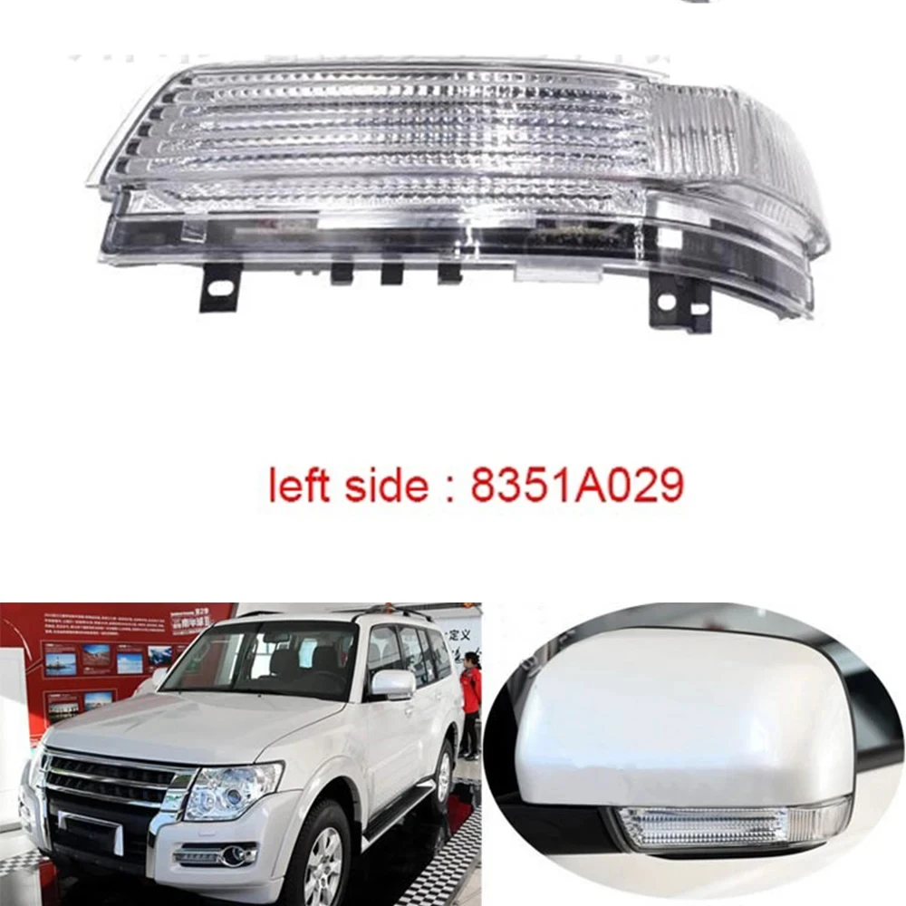 Side Mirror Turn Signal Lamp for Mitsubishi Pajero V73/V77/V93/V97 2006-2019, Rear View Indicator Light 8351A030
