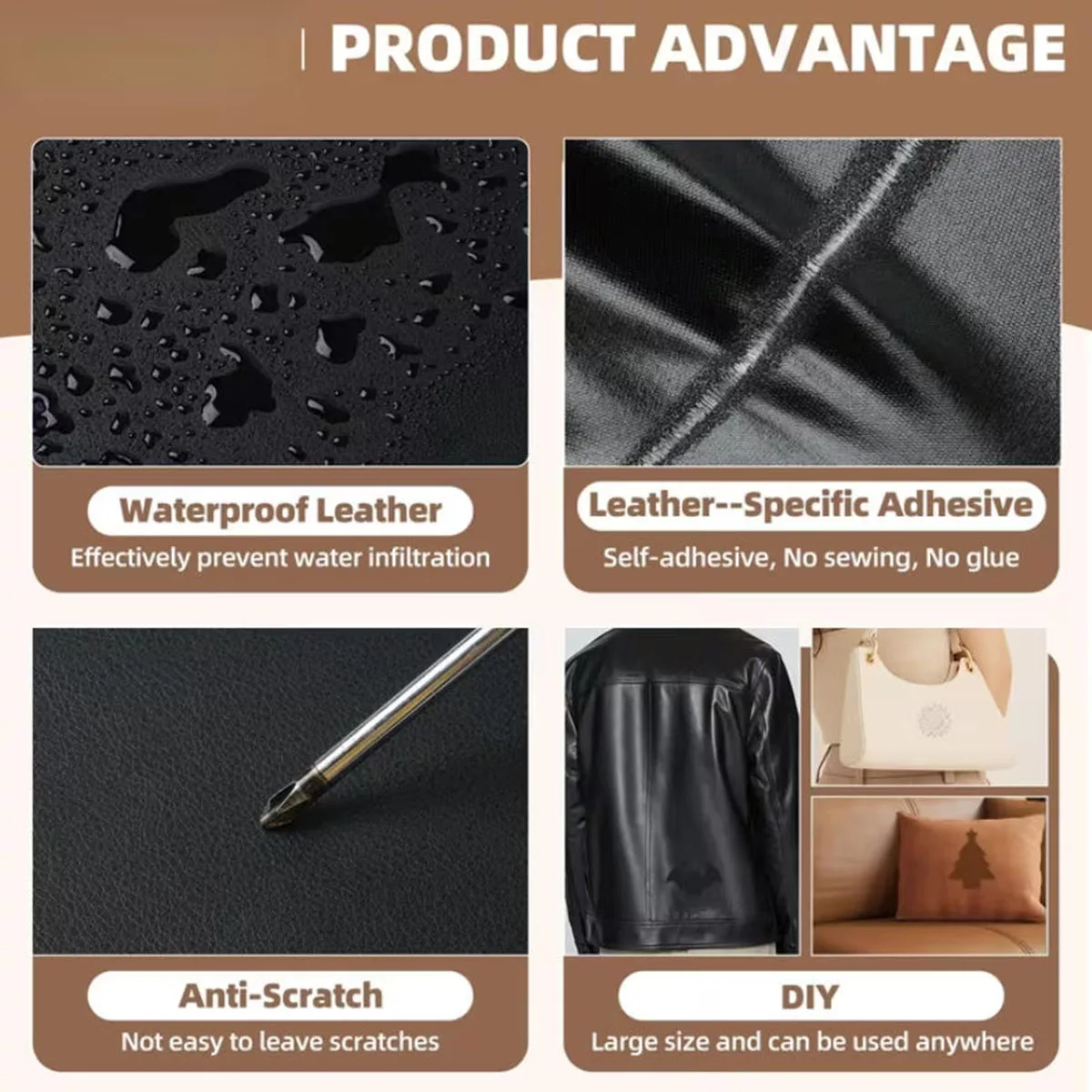 DIY Sofa Leather Repair Tape Furniture Leather Repair Self-Adhesive Leather Repair Can Be Cut Car Seat Furniture Sofa Vinyl Chai