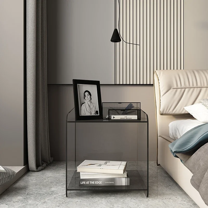 Nordic acrylic bedside table, simple light luxury, side sofa cabinet, transparent storage cabinet, Internet celebrity design