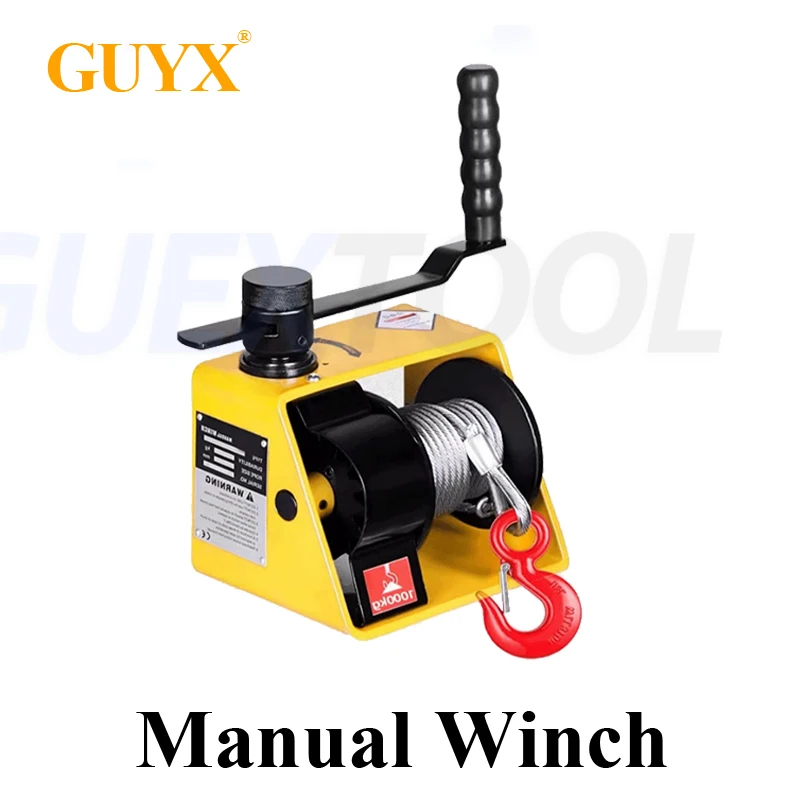 

Manual Winch Capacity Heavy Duty Brake Winch With 15m Steel Rope Traction Hoisting Hand Winch Boats Trailers Self-Locking Hoist