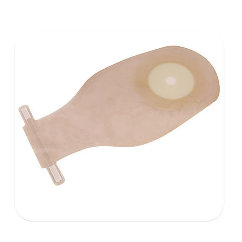 10pcs 65mm Cut Size Ostomy Bag Beige Cover Drainable one-single System Colostomy Bag Pouch Ostomy Stoma