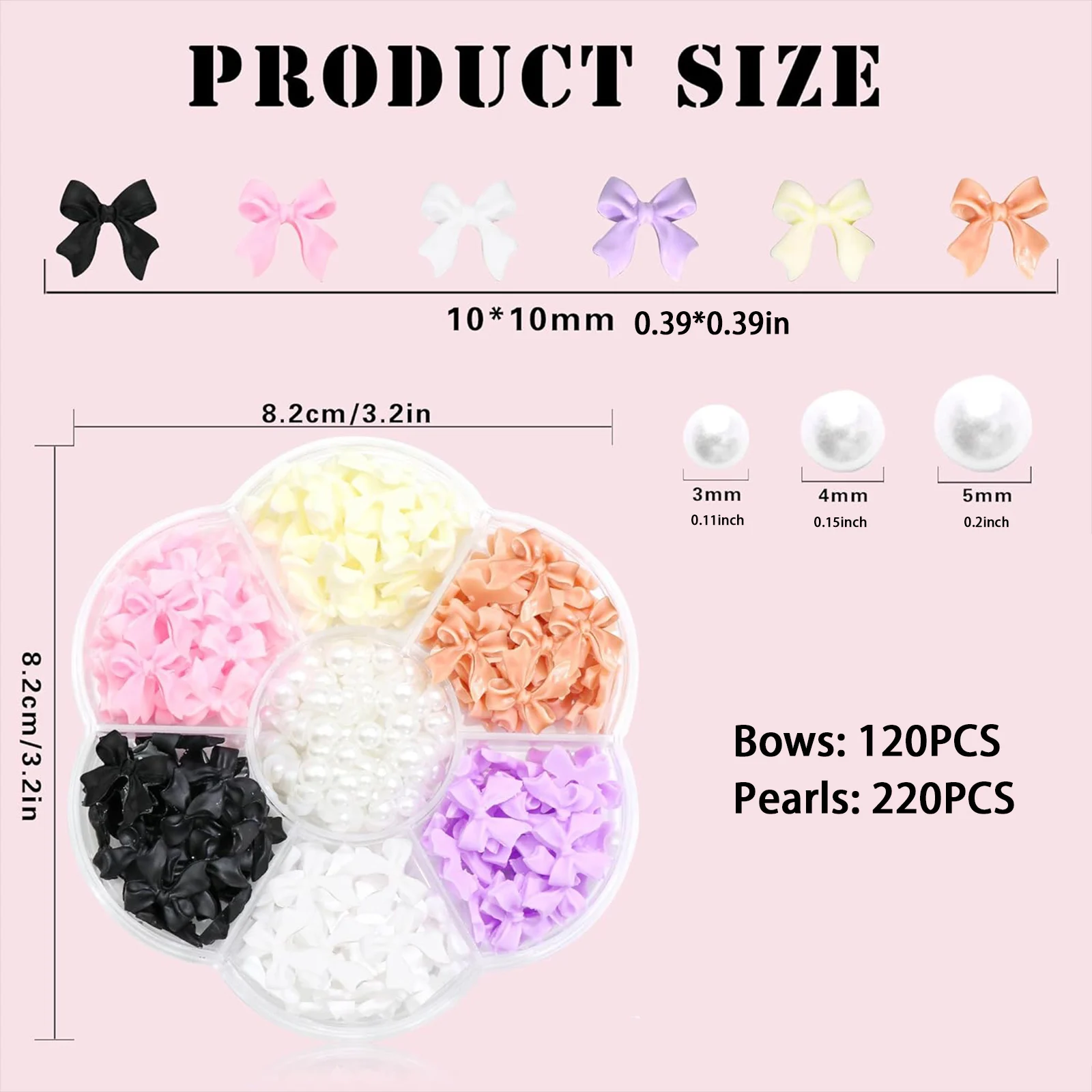 1 boîte d'accessoires pour ongles avec nœud papillon, ensemble d'accessoires pour ongles, design en pierre, décoration, strass pour ongles