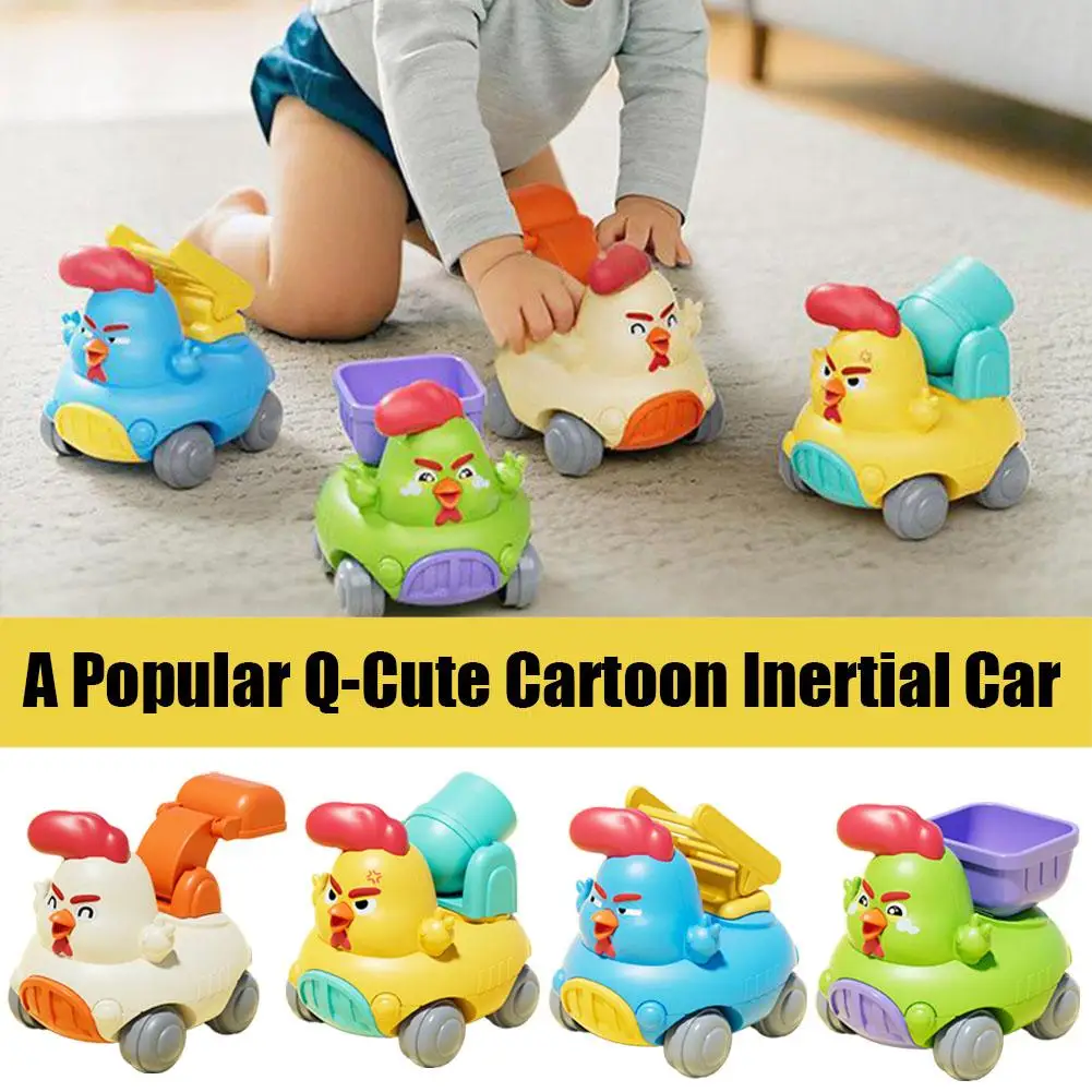 Trek auto traagheidsvoertuig terug, schattig cartoon bouwtechniek vrachtwagen speelgoed, mini wrijving power model auto voor kinderen cadeau
