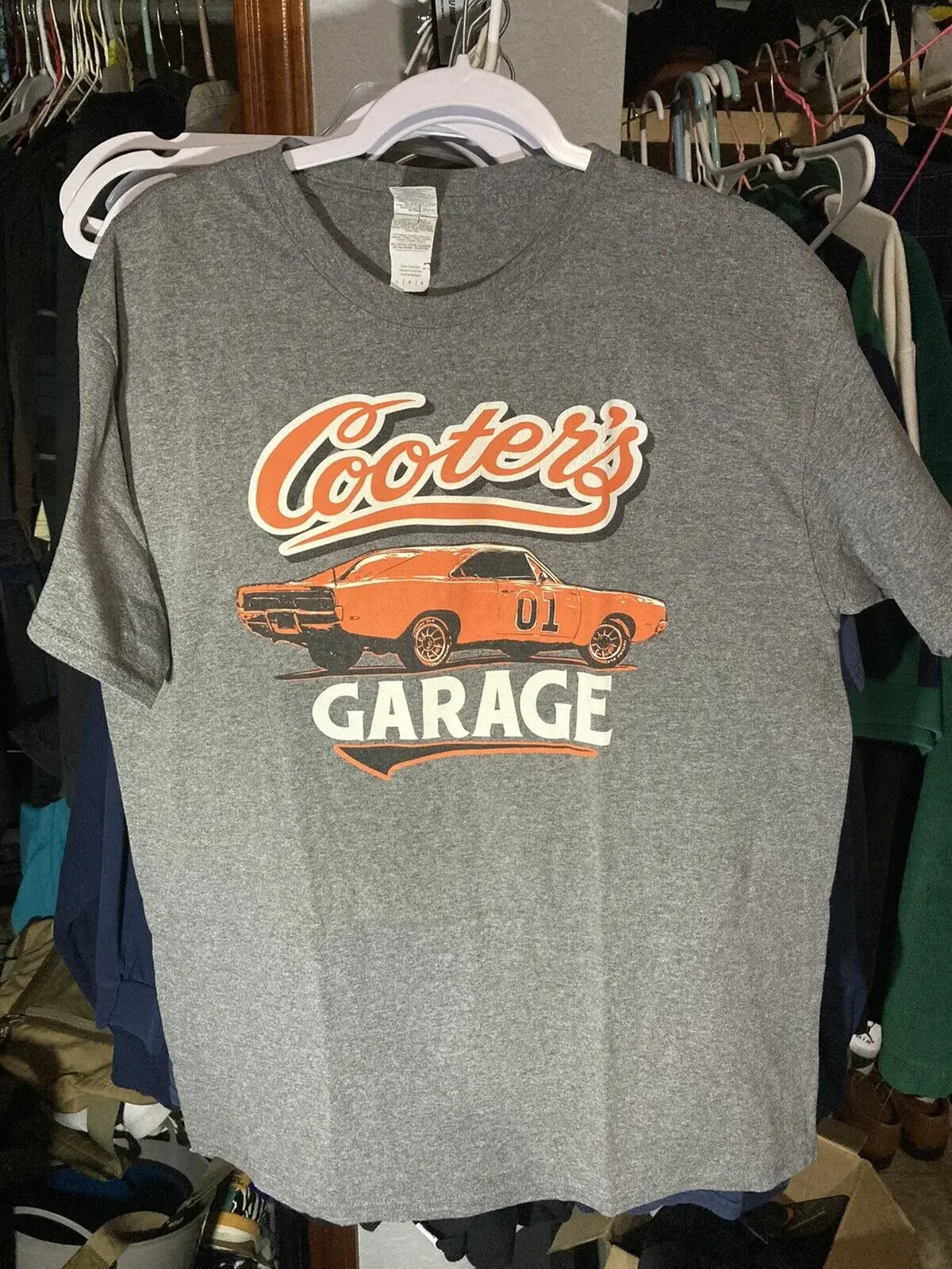 Cooters Garage General Lee 01 T-Shirt Size Large Gray