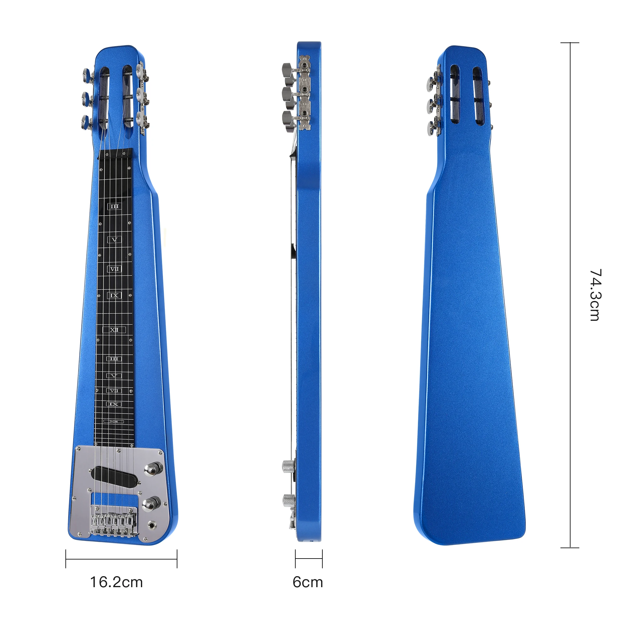 Electric Slide Guitars 6 String Slotted Headstock Steel Guiter ，Lap Steel Guitar with Gigbag &Slide Bar