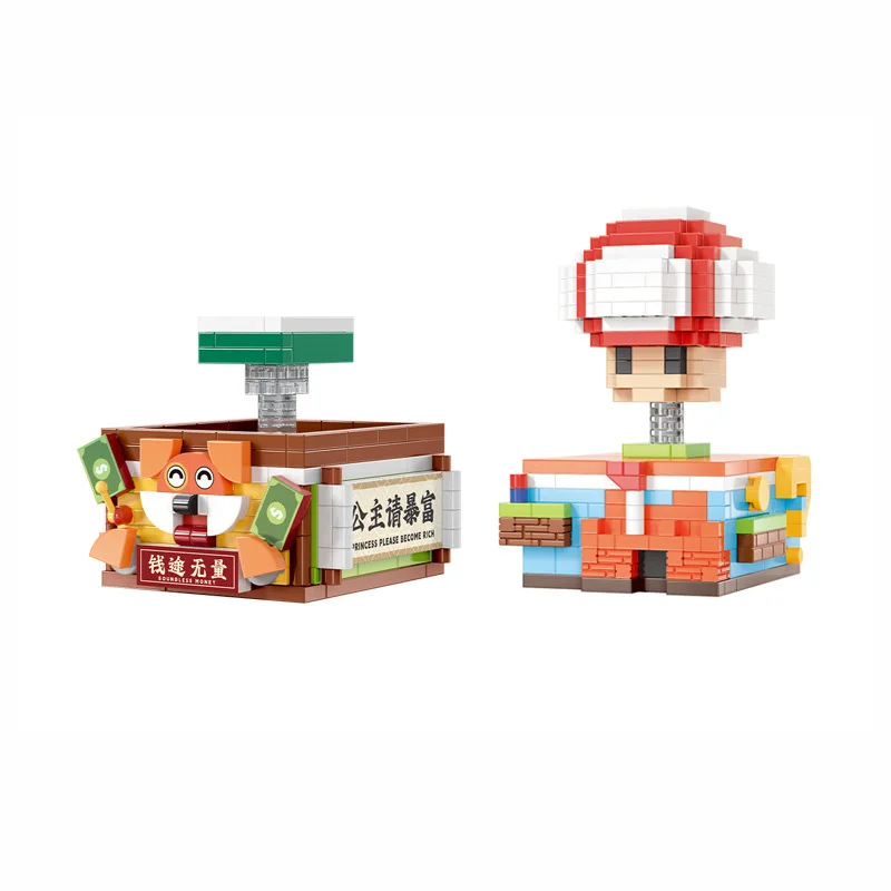 

Idea Cartoon Image Pressing Toys Micro Diamond Blocks Mushroom Nanobrick Animals Building Bricks Construction Toy For Kids Gifts