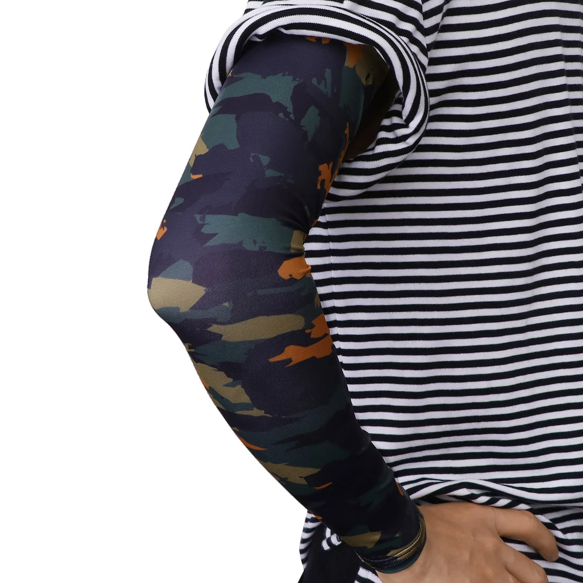 

Flexible Camouflage Tactical Arm Sleeves Special Camouflage Free Size Elastic Elbow Outdoor Riding