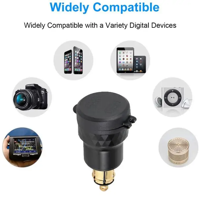 For BMW Ducati Triumph 1pc Car Dual USB Charger Motorcycle DIN Socket Dual USB Charger Adapter Motorcycle Car Accessories