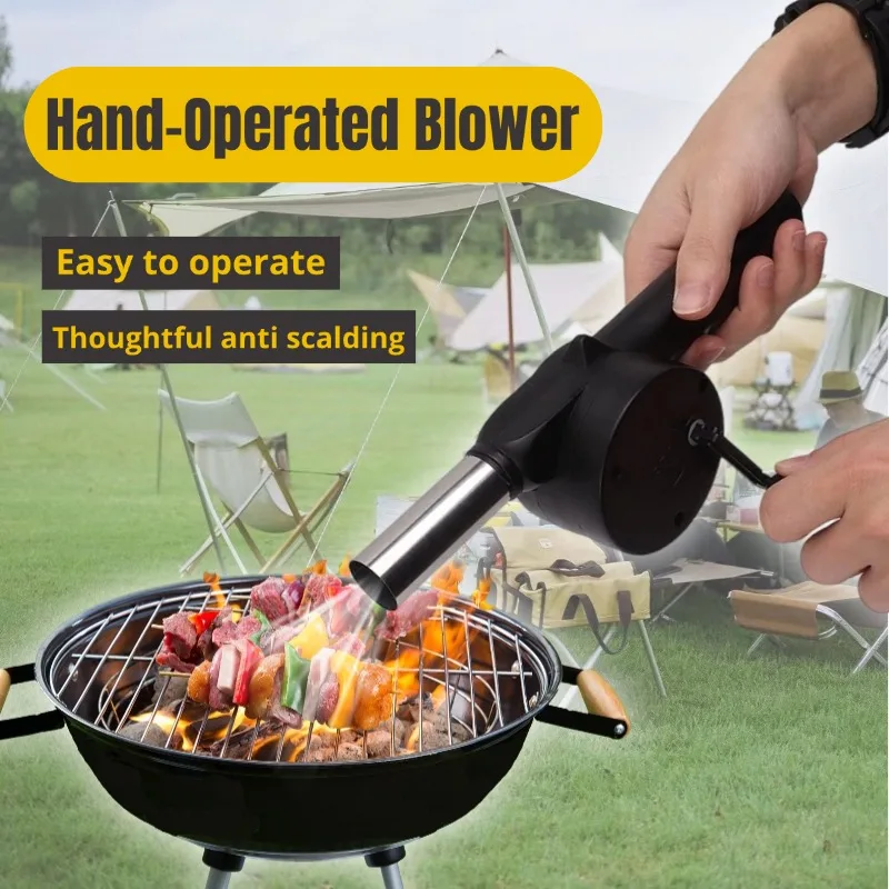 Manual Air Blower Fireplace Bellow Barbecue Mini Portable BBQ Grill Fire Bellows Picnic Camping Accessories Outdoor Hand Tools