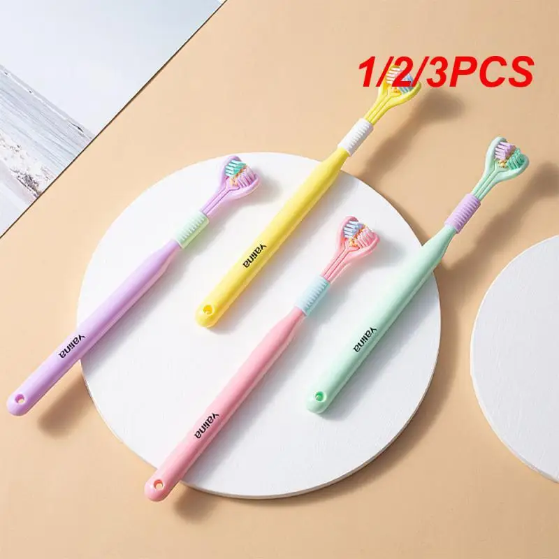 1/2/3PCS Soft Bristle Toothbrush Teeth Deep Cleaning Three Sided Toothbrush Adult Teeth Brushes 4 Colors Personal Care Oral Care