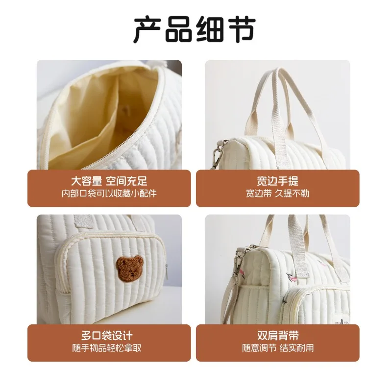 Mommy bag, maternal and infant products storage, messenger handbag, bottle diaper, large-capacity storage bag, Korean ins