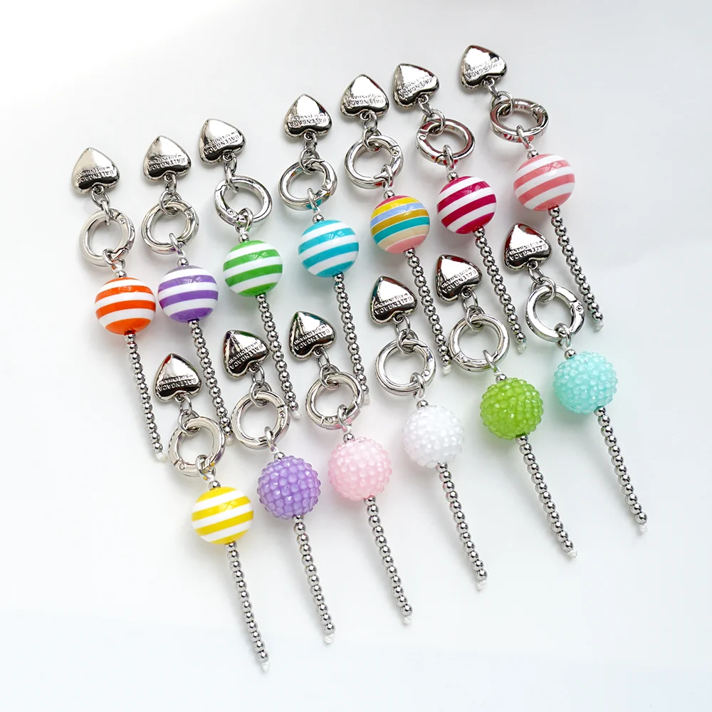 New versatile, simple, high-end, cute dopamine lollipop phone bag charm keychain