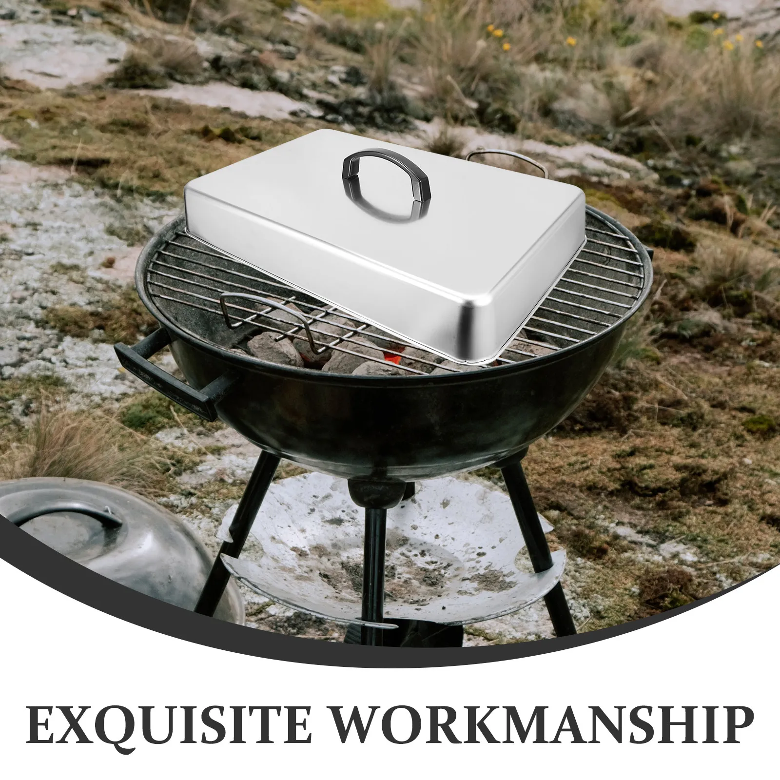 Stainless Steel Rectangular Basting Dome Cover for Griddle Steak Cheese Melting Steaming Food Warm Keeping Lid Griddle