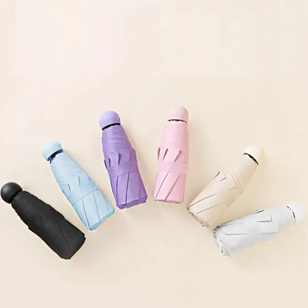 

Mini Capsule Folding Umbrella Vinyl Portable Sun Rain Umbrella Dual Use Protection UV Sunshade Travel Accessoreis for Outdoor