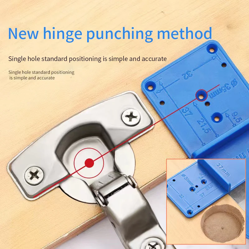 Hinge Hole Drilling Guide Plastic 35mm 26mm 40mm Punch Opener Locator for Cabinets Installation DIY Template Woodworking Tools