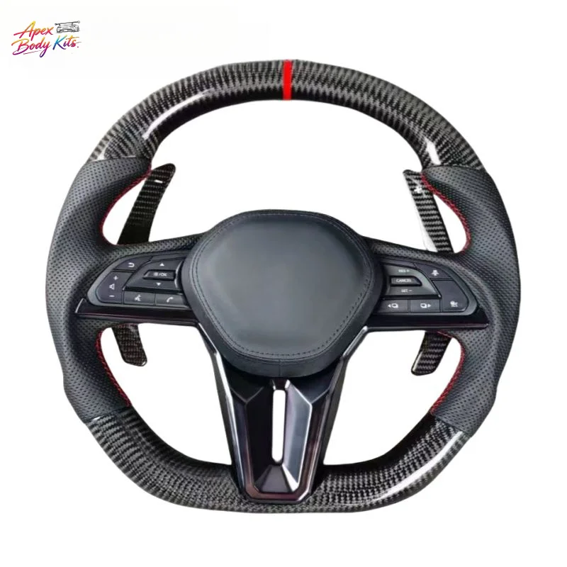 For Nissan GTR R35 Customized Aircraft Style Carbon Fiber Upgraded Flat Bottomed Car Steering Wheel