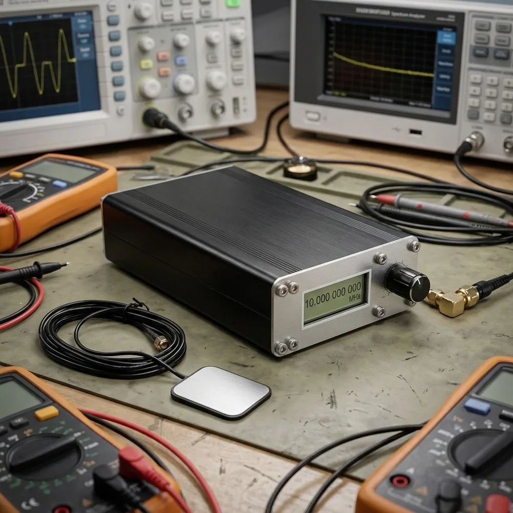 Black OCXO Signal Generator GPSDO For Timing Applications 1PPS Output Module 0-5V Fine-tuning Voltage Square Wave Output