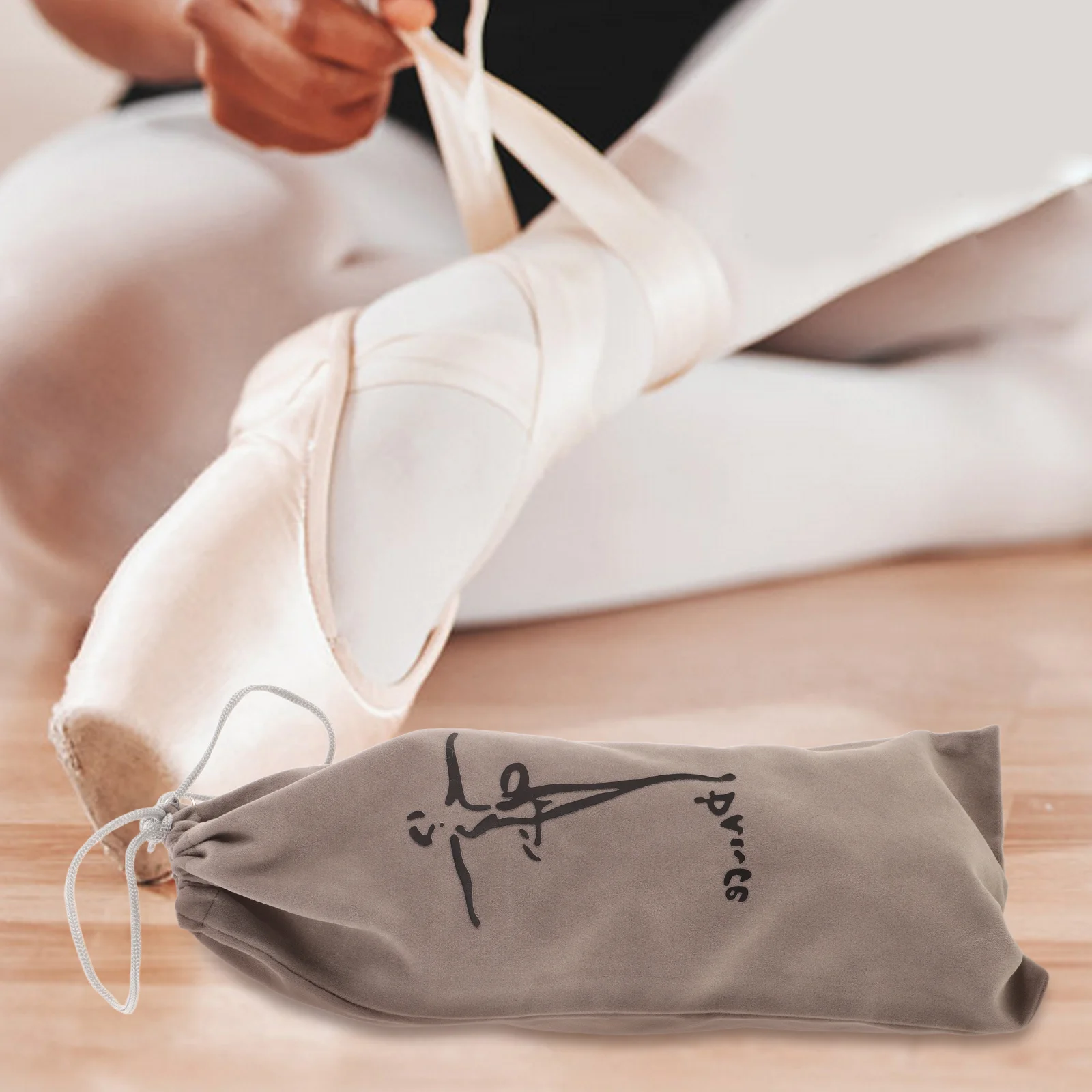8Pcs Flannel Ballet Dance Shoe Bags Drawstring Pouch Dustproof Organizer for Ballet Latin Shoe Storage Dance Supplies