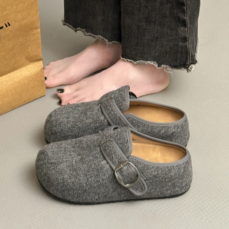 

Женские тапочки на платформе, модные туфли-лодочки на плоской подошве, летние сандалии с открытой пяткой, осенние шлепанцы 2023, новые прогулочные брендовые сандалии Mujer