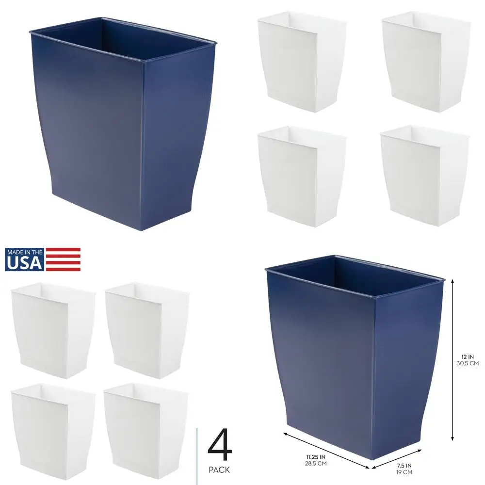 

Небольшое мусорное ведро idesign для ванной комнаты идеально подходит для начальной и гостевой ванной или офиса, синее, сделано в США.