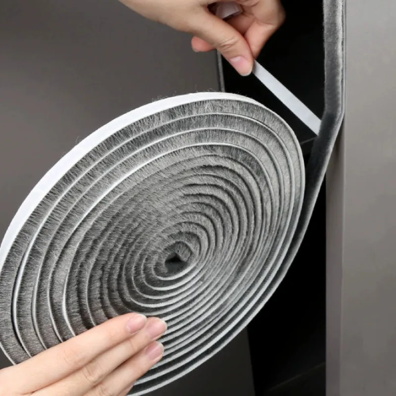 10M Door Window Sealing Strip Soundproof Brush Seal Elastic Straight Hair Sealing Strip Door Window Etc Seal Weather Strip