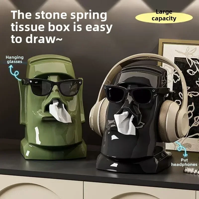 Tissue box Multifunctional living room retro style ornament Bedroom earphone holder Desktop pumping carton