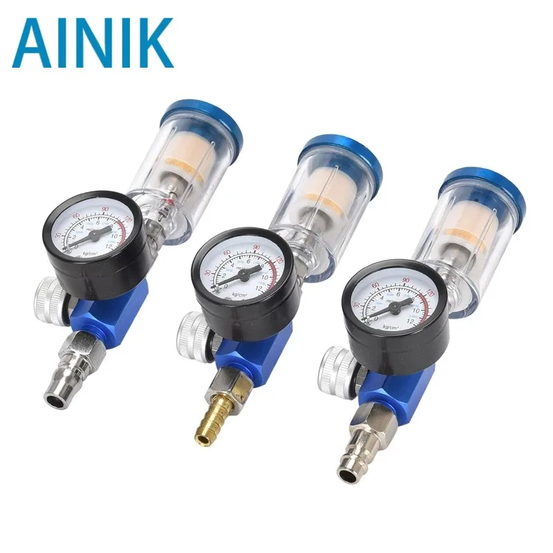 Spray Gun Air Regulator Gauge In-line Oil Water Trap Filter Separator JP/EU/US Adapter Pneumatic Tools For Airbrush