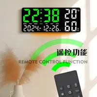 LED Digital Wall Hanging Clock with Ambient Light Temp Humidity Week Date Time Display Multi-functional Electronic Alarm Clock