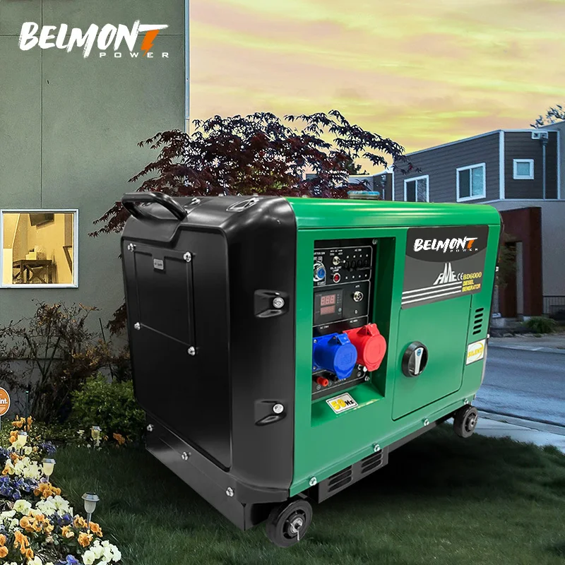 110V 120V 220V 230V 240V 380V 6KW 5.6KW remote electric start single three phase portable  generator