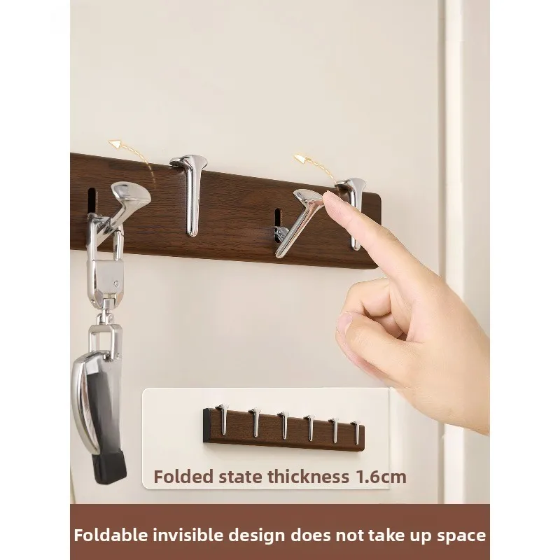 Invisible hook Hanging hanger behind entrance door Wall wall wall hanging No punching key Folding bathroom Bathroom coat hook