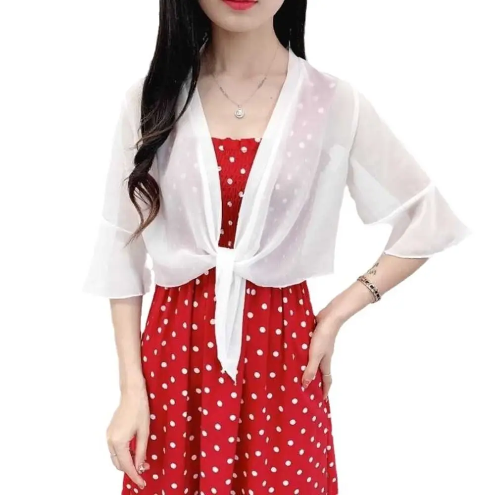 Cloak Chiffon Chiffon Shawl Multicolor Short Tulle Shawl Thin Coat Women
