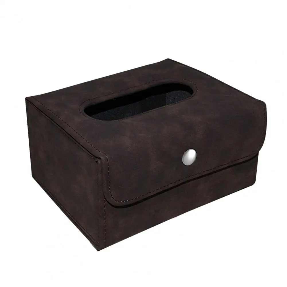 Durable Auto Napkin Container Large Capacity Button Closure Moisture Proof Car Tissue Box for Home