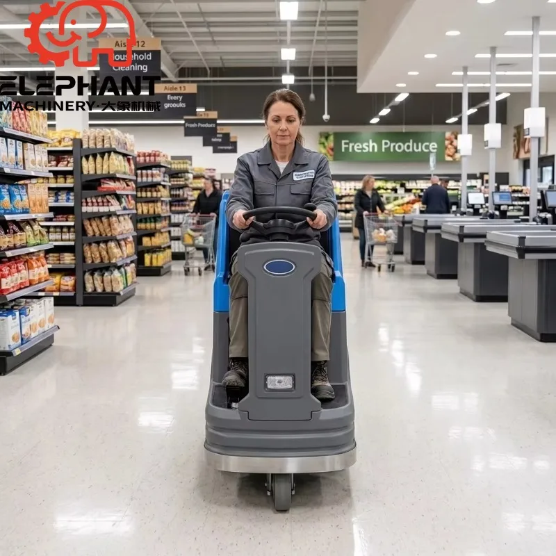 Customized Sweeper Floor scrubber Industrial Ride-on Floor Scrubber Efficiency 90L Large Tank 24V Battery For Chain Supermarket