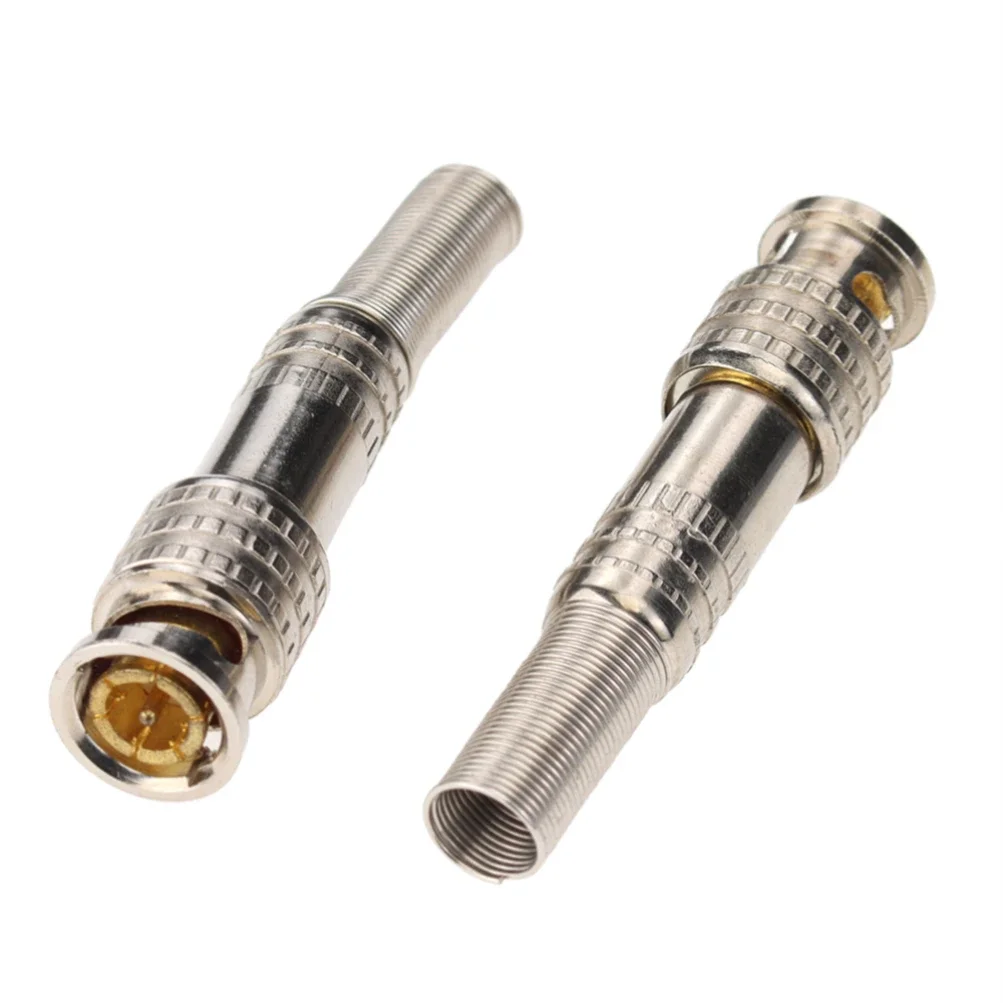 CCTV 카메라 감시 키트 시스템용 납땜 덜 트위스트 용수철 어댑터 잭, 동축 RG59 BNC 수 플러그 커넥터, 500 개